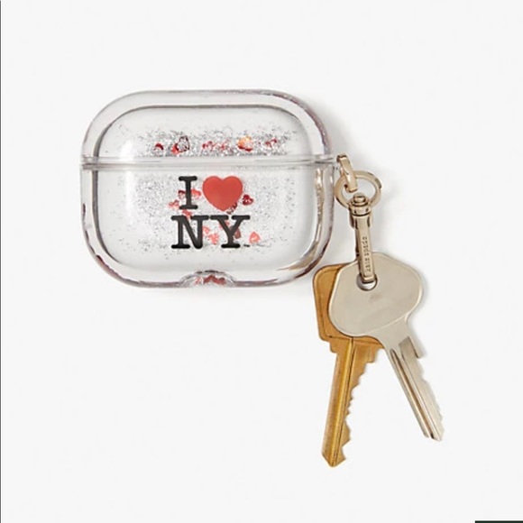 NWT Kate Spade I ❤️ New York Liquid Glitter AirPods Pro Case - Picture 4 of 10